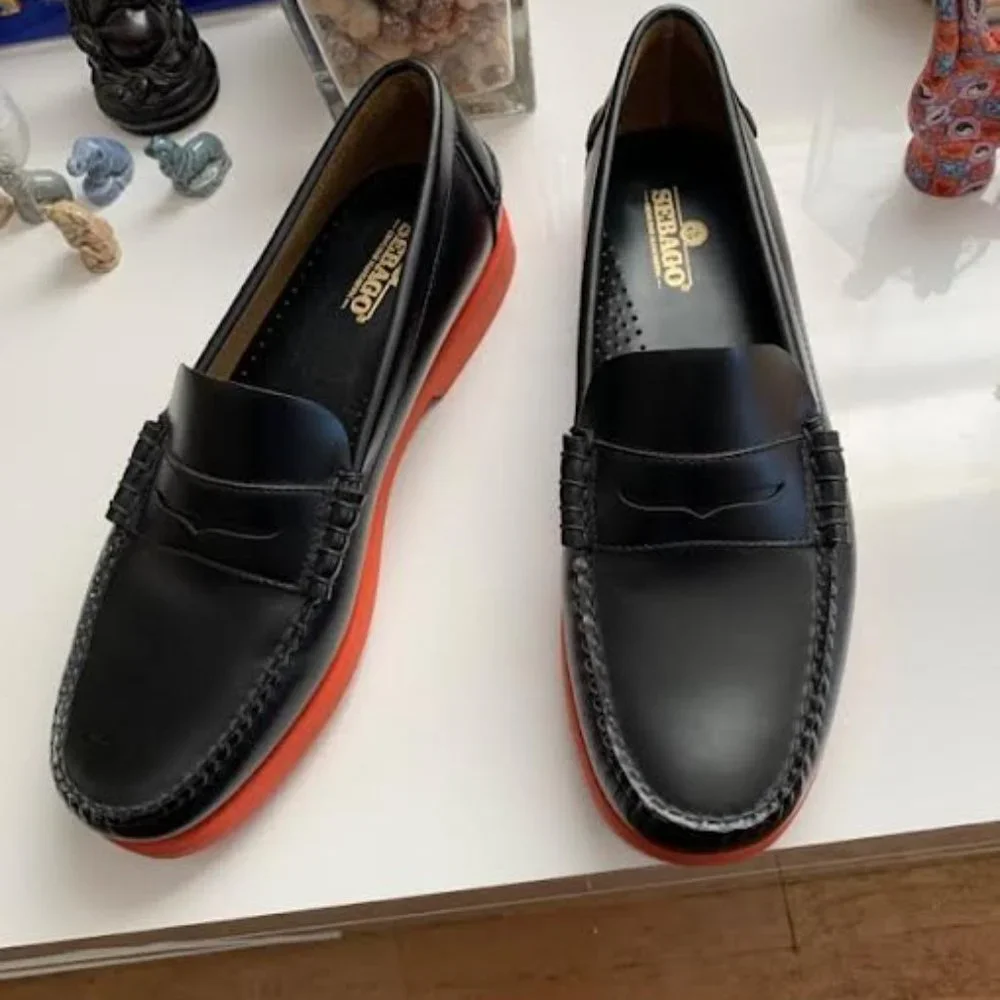 Sebago Men's Dan Polaris Black/Red Boat (loafers) Shoes 71112RW